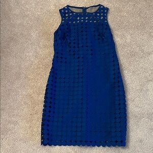 Ralph Lauren Royal Blue Textured Midi Dress